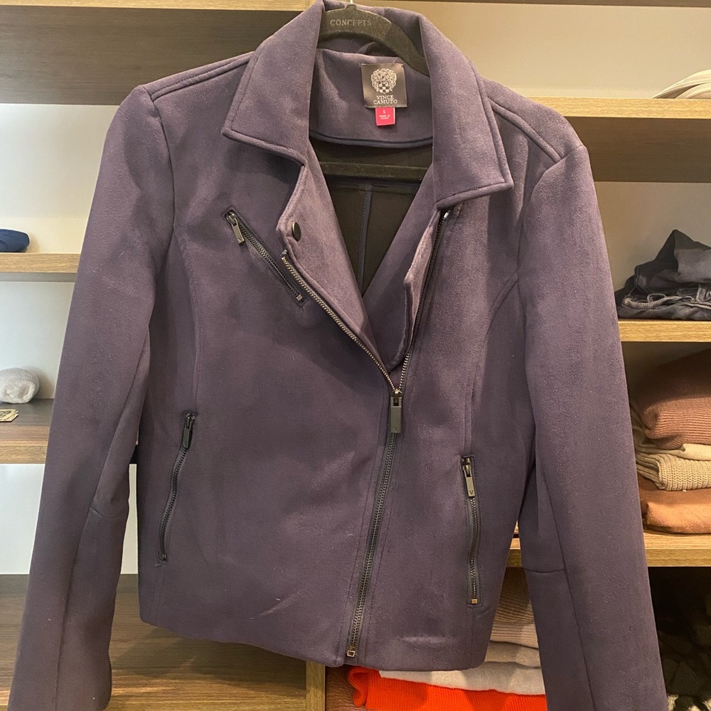 Vince Camuto suede Moto blue jacket